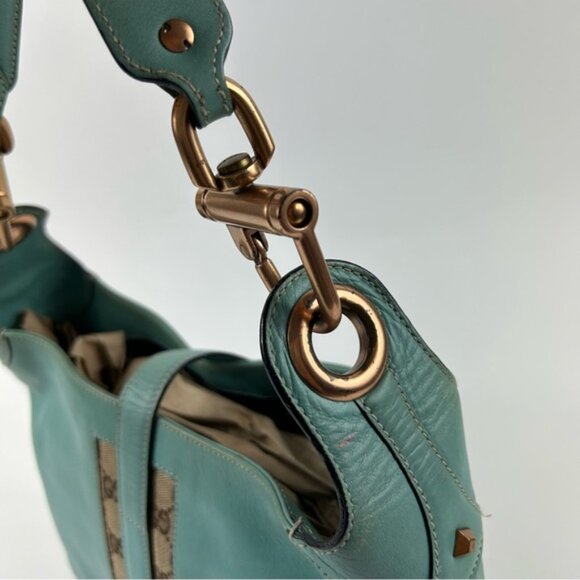 GUCCI Jackie GG Canvas Shoulder Bag Blue - Picture 7 of 12